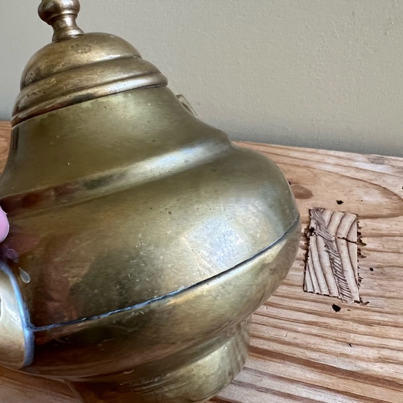 Solid Brass Decor Tea Pot Country Barn Rustic Decor - Picture 7 of 10